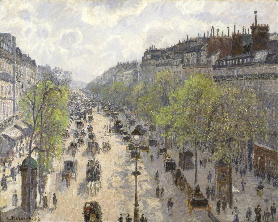 Boulevard de Montmartre, vårmorgen - Camille Pissarro