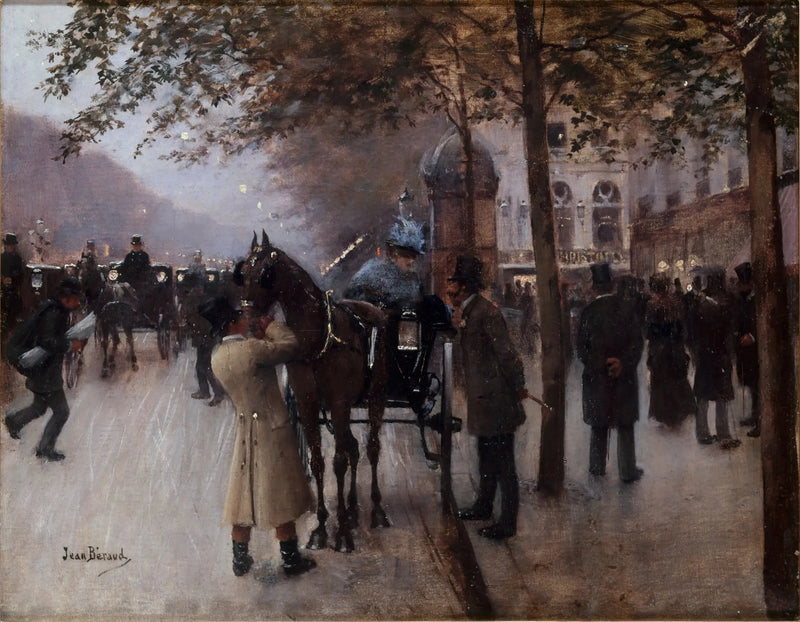 Boulevardet av Capucines, om kvelden, foran Café Napolitain - Jean Béraud

Source:
Le boulevard des Capucines, le soir, devant le Café Napolitain - Jean Béraud