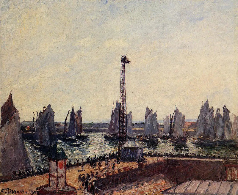 Østlig bølgebryter, tilbake fra regattaen, Le Havre - Camille Pissarro