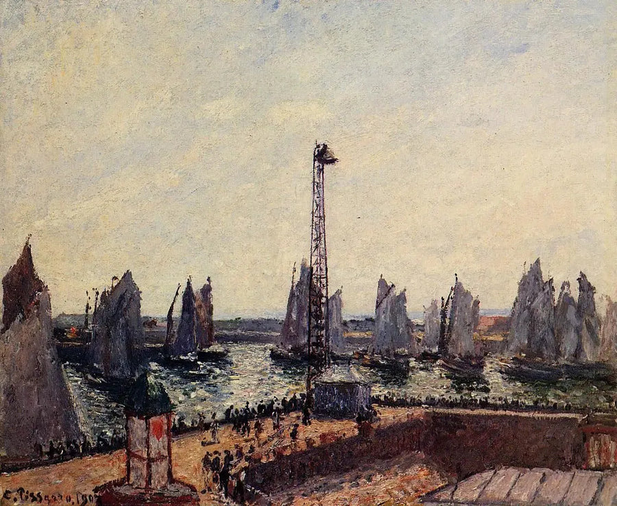 Østlig bølgebryter, tilbake fra regattaen, Le Havre - Camille Pissarro