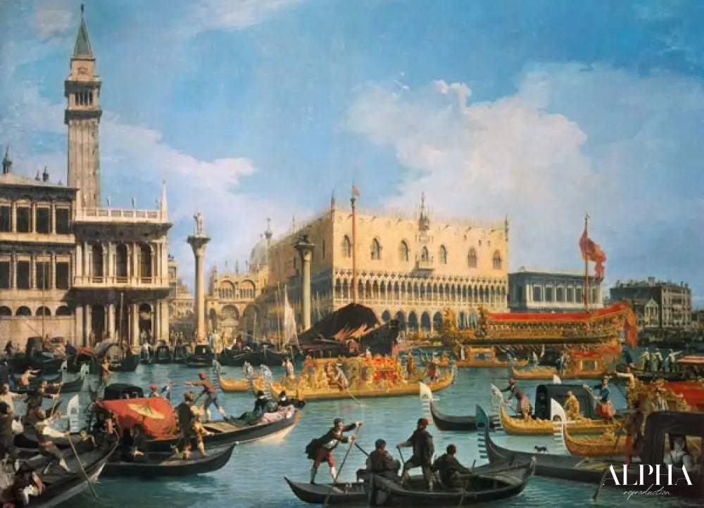 Le Buccintoro le jour de voyage de ciel - Giovanni Antonio Canal - Reproductions de tableaux et peintures haut de gamme