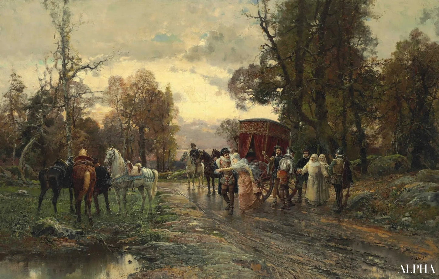 Le Campement - Cesare-Auguste Detti Reproduksjoner av oljemalerier