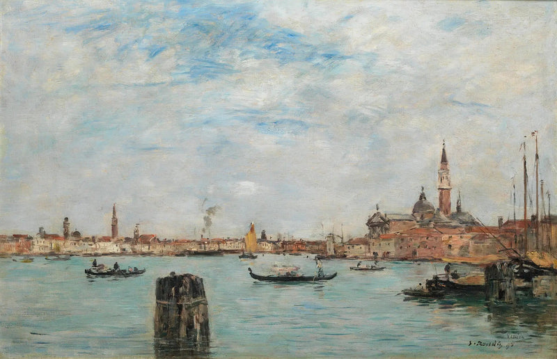 Kanalen Giudecca og San Giorgio Maggiore, Venezia - Eugène Boudin