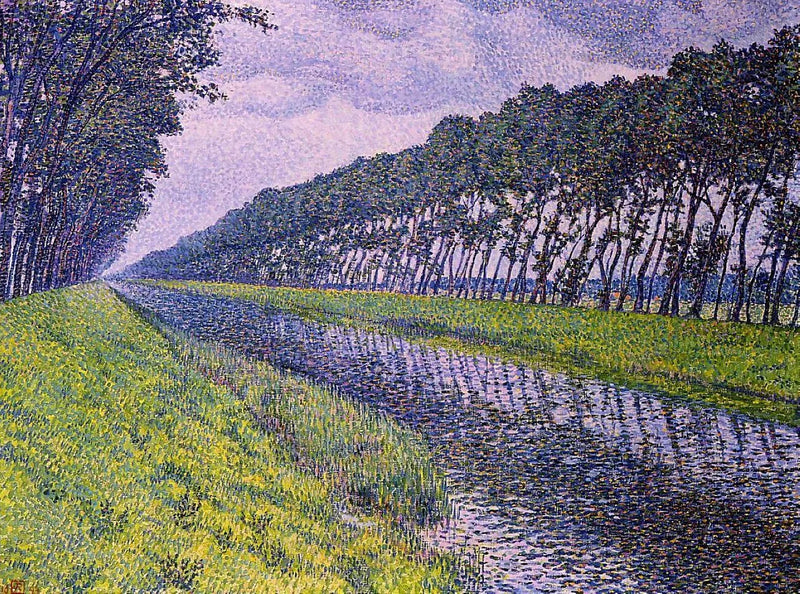 Kanalen i Flandern i trist vær - Théo van Rysselberghe