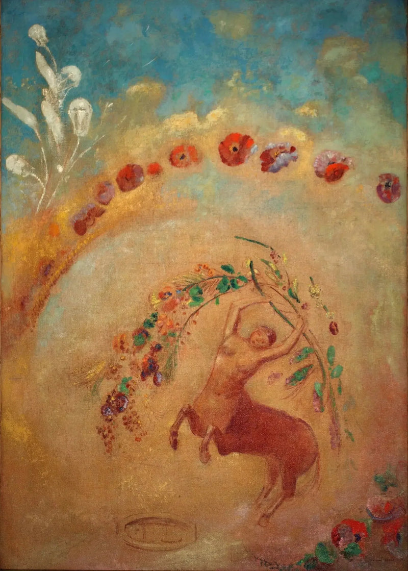 Sankhesten med valmuer - Odilon Redon