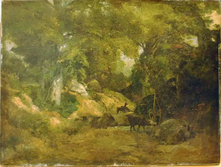 Hjorten i skogen - Gustave Courbet