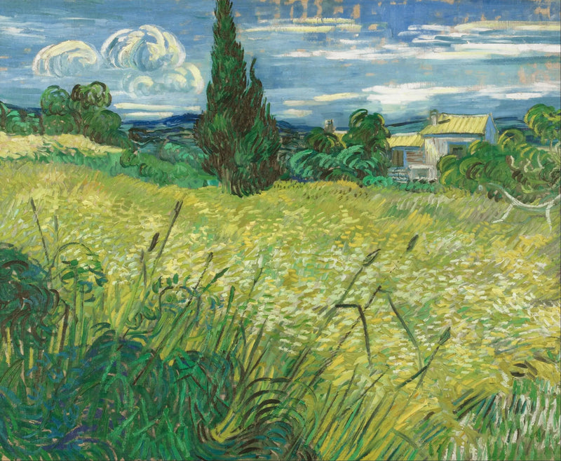 Den grønne hveteåkeren med sypresser - Vincent van Gogh