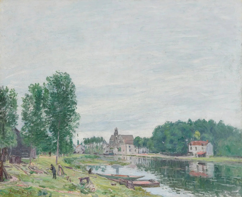 Verftet Matrat, Moret-Sur-Loing, regnvær - Alfred Sisley