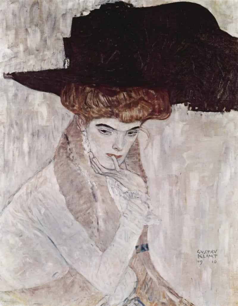 Den svarte fjærhatten - Gustav Klimt