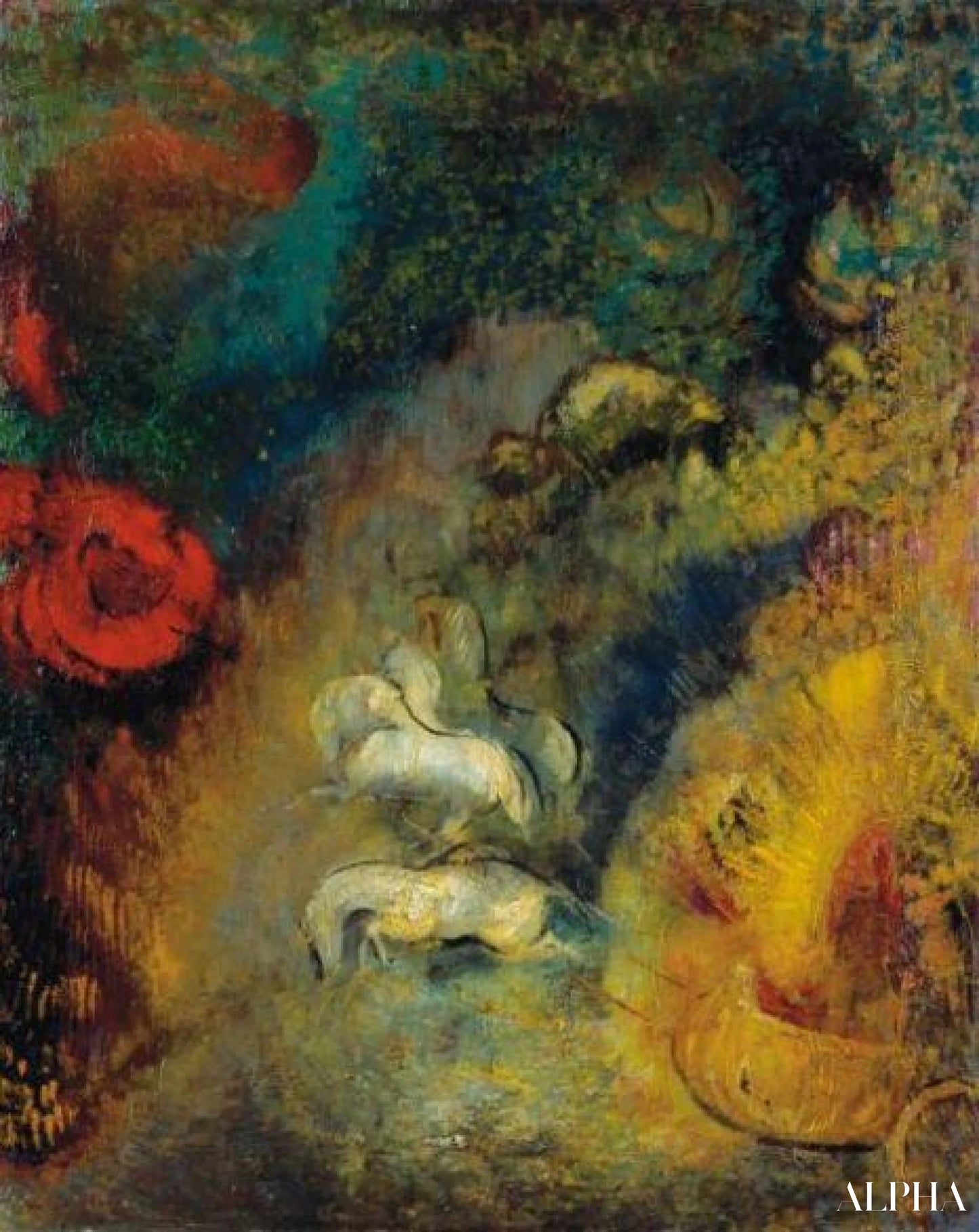 Le Chariot d'Apollon - Odilon Redon - Høykvalitets reproduksjoner av malerier og bilder