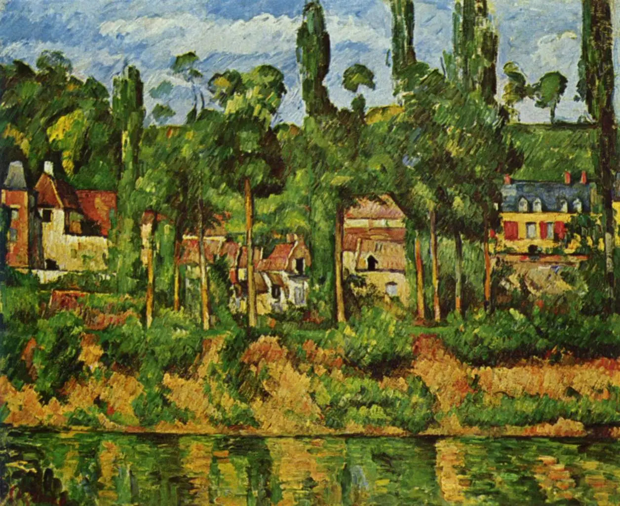 Reproduction du tableau « Le Château de Médan - Paul Cézanne » par Alpha Reproduction en peinture à l’huile
