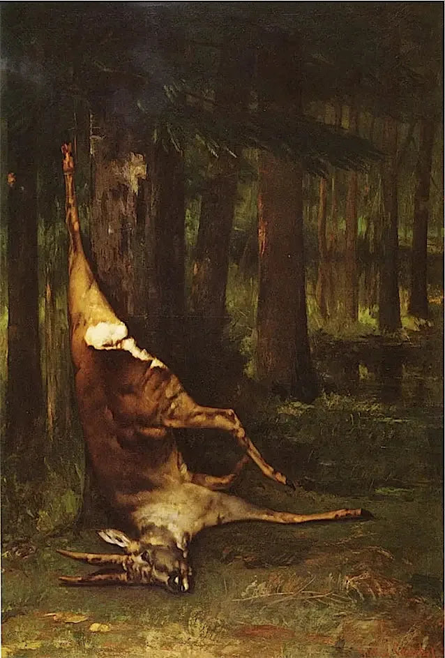Hjortekroppen hengende - Gustave Courbet