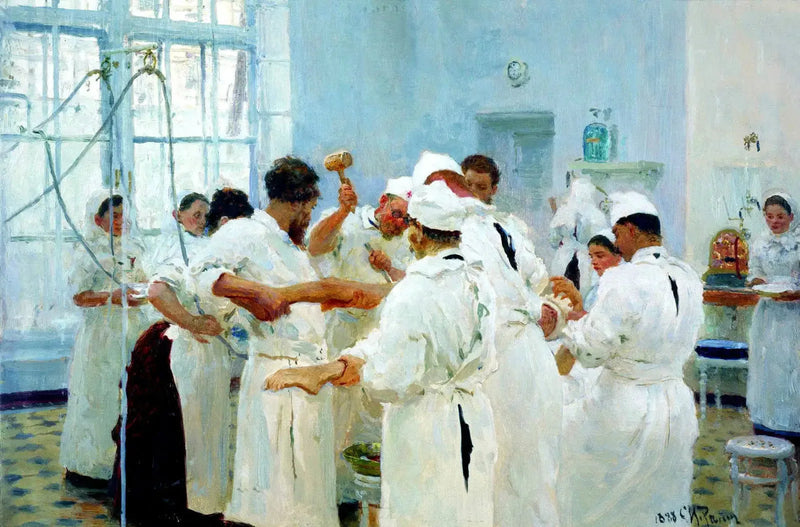Kirurg E. V. Pavlov på operasjonsstuen - Ilya Repin