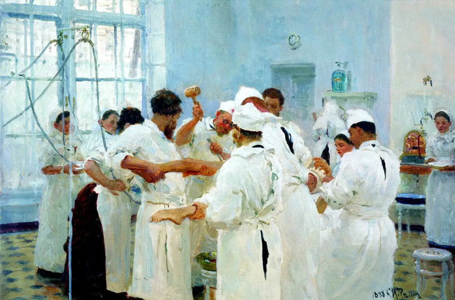 Kirurg E. V. Pavlov på operasjonsstuen - Ilya Repin