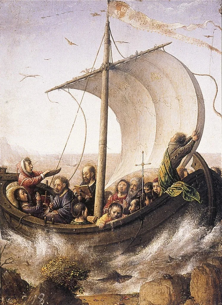 Kristus beroliger stormen på Genesaretsjøen - Juan de Flandes