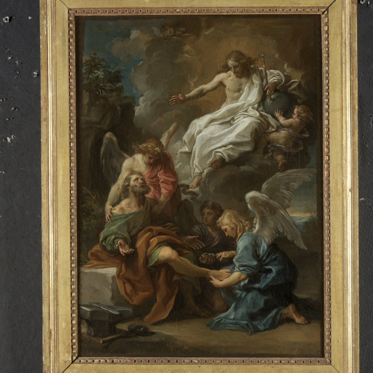 Kristus som åpenbarer seg for Saint Ampelius - Pompeo Batoni