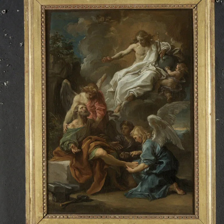 Kristus som åpenbarer seg for Saint Ampelius - Pompeo Batoni