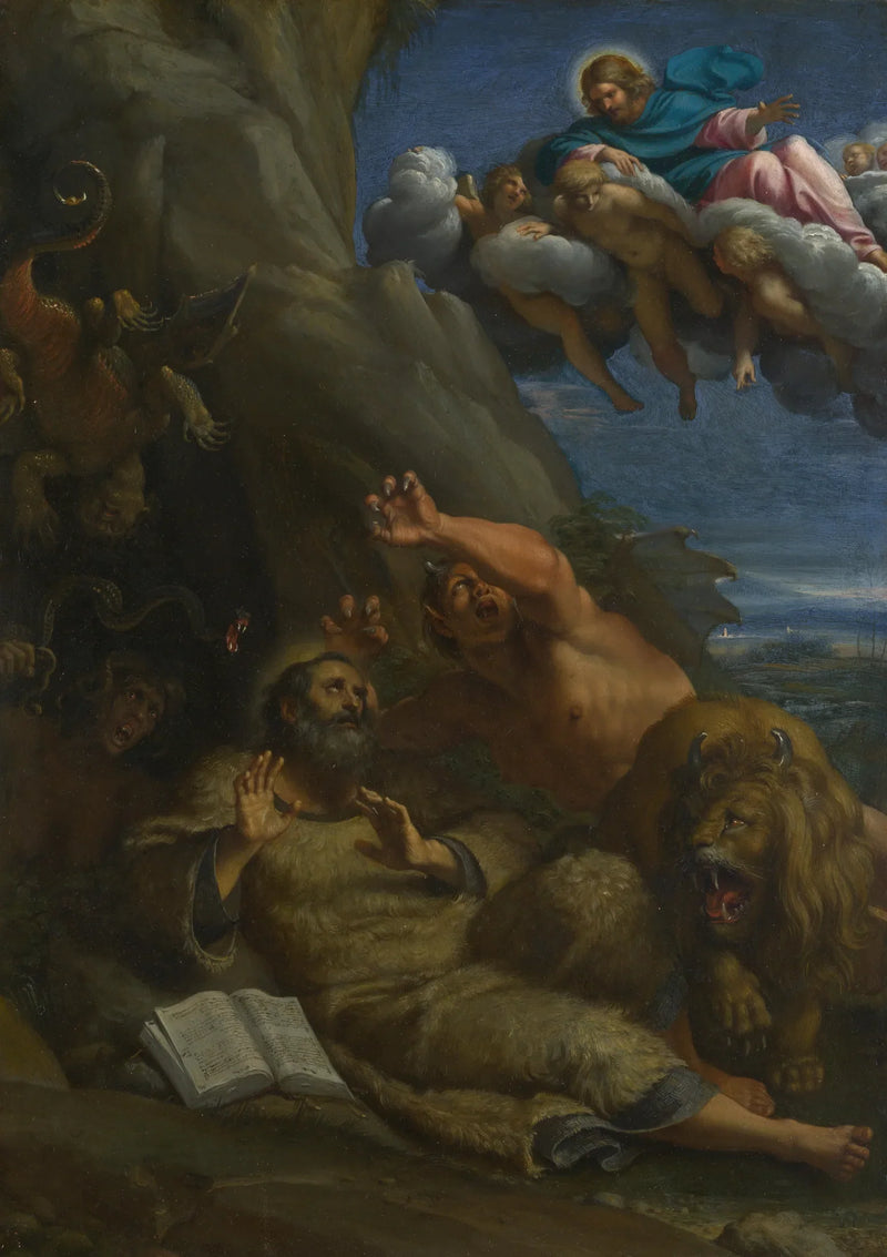 Kristus som åpenbarer seg for eremitt-helgenen Antonius - Annibale Carracci