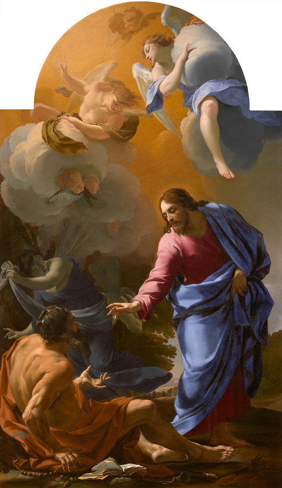 Kristus som åpenbarer seg for Saint Antoine Abbed - Simon Vouet