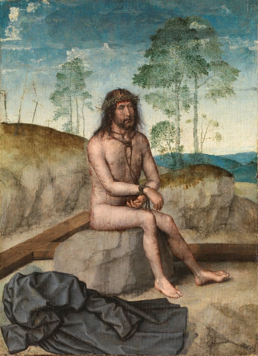 Kristus sittende på en kald stein - Juan de Flandes