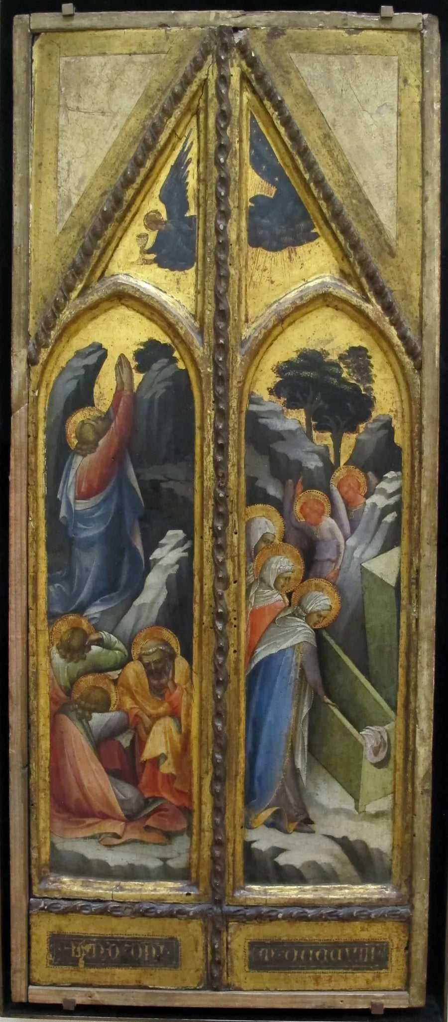 Kristus i Olivengården; De hellige kvinner ved graven - Lorenzo Monaco