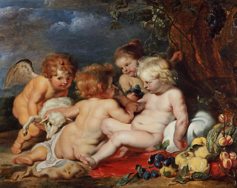 Kristus med den unge hellige Johannes og engler - Peter Paul Rubens