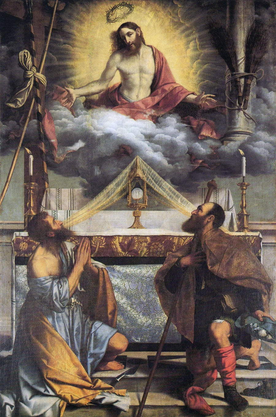 Kristus med Eukaristien og helgenene Bartolomeus og Roch - Alessandro Bonvicino