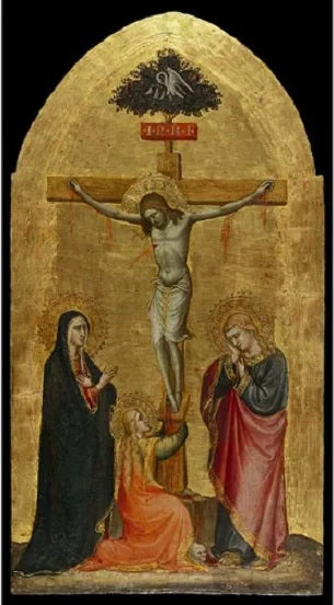 Korsfestede Kristus, med Jomfru Maria, Maria Magdalena og Johannes - Spinello Aretino