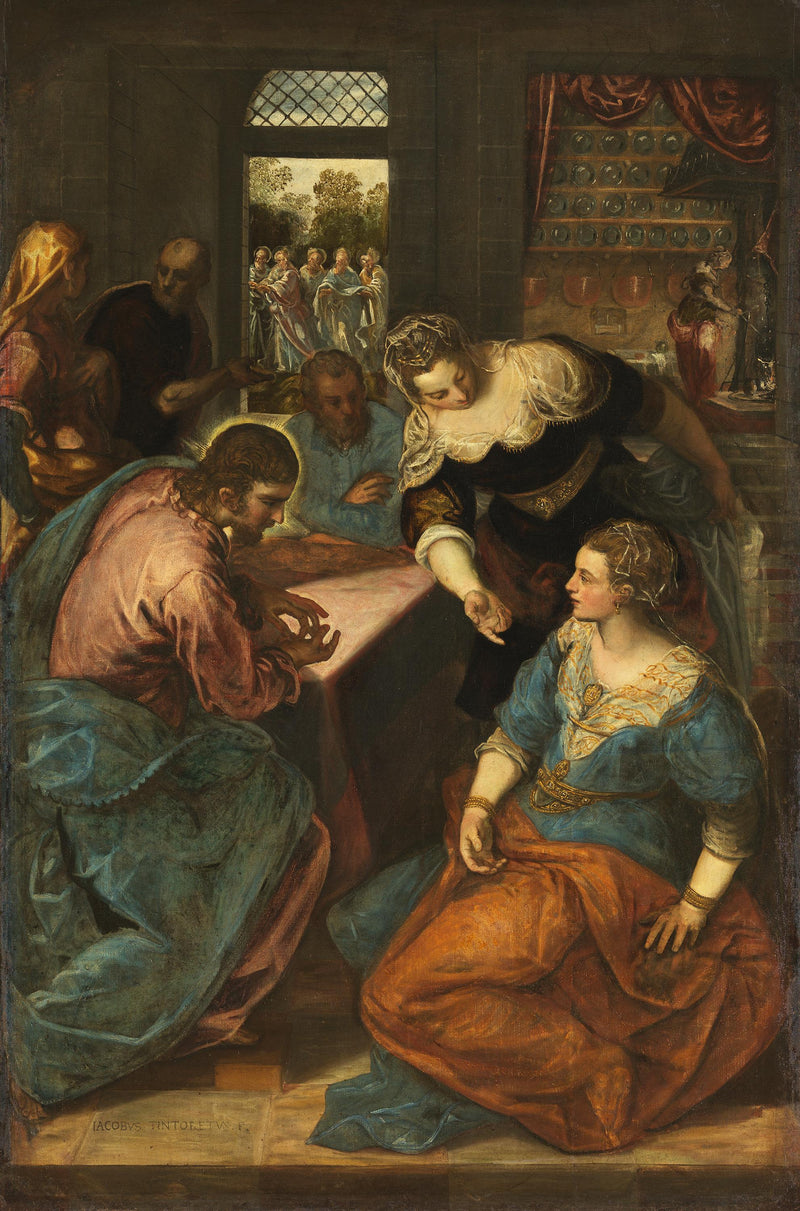 Kristus i Marta og Maria's hus - Jacopo Tintoretto