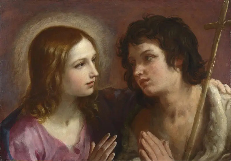 Kristus som kysser Johannes Døperen - Guido Reni