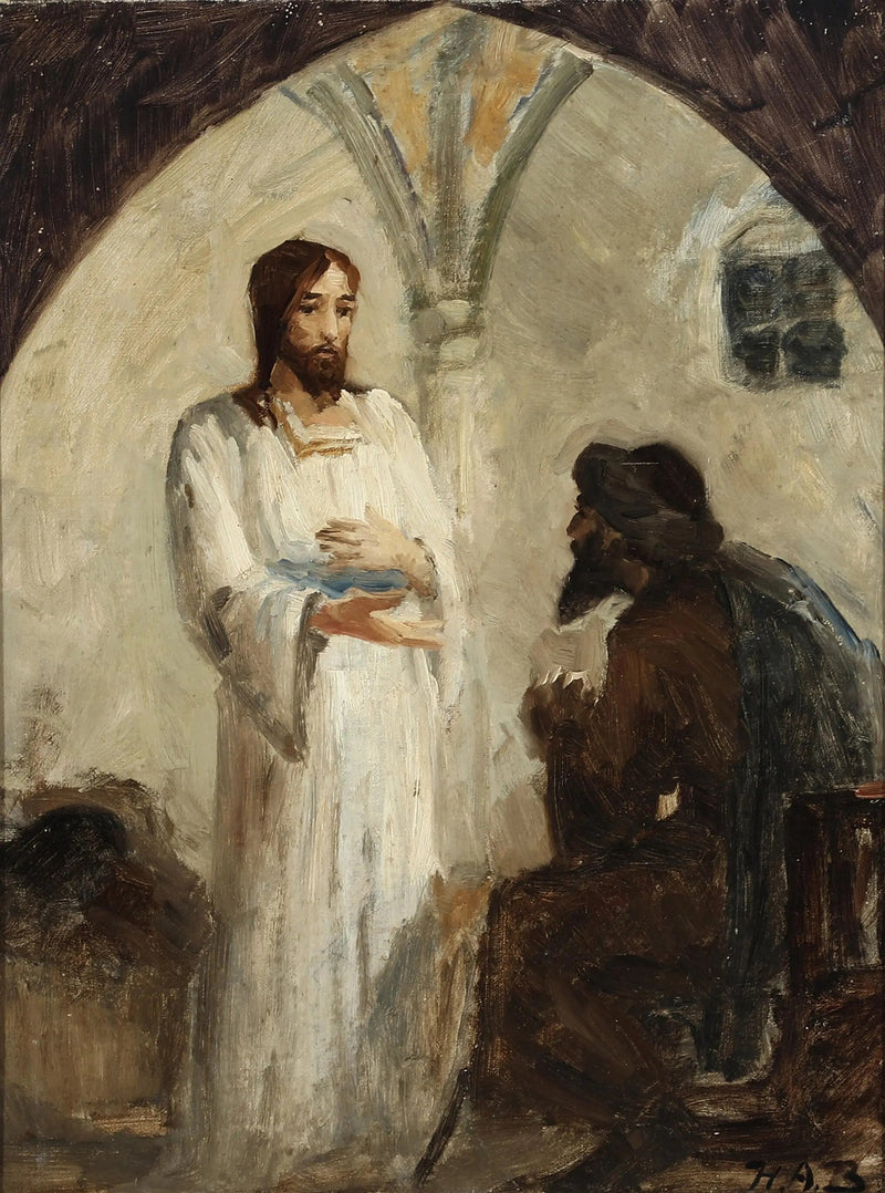 Kristus i samtale med en disippel. - H. A. Brendekilde

Source:
Le Christ en conversation avec un disciple. - H. A. Brendekilde