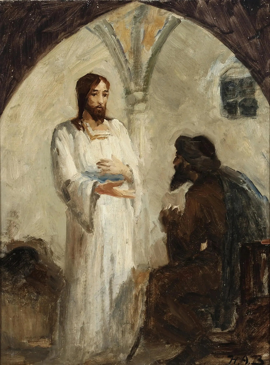 Kristus i samtale med en disippel. - H. A. Brendekilde

Source:
Le Christ en conversation avec un disciple. - H. A. Brendekilde