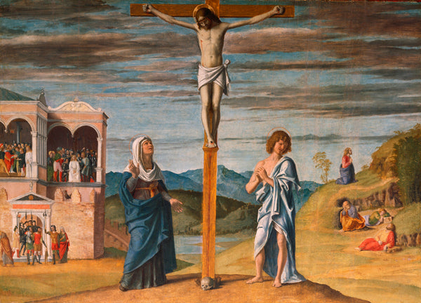 Kristus på korset med jomfruen og evangelisten Johannes - Cima da Conegliano