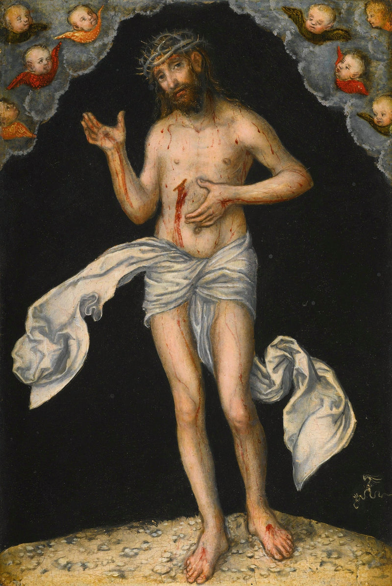 Kristus som en mann av smerte som viser sine sår - Lucas Cranach den eldre