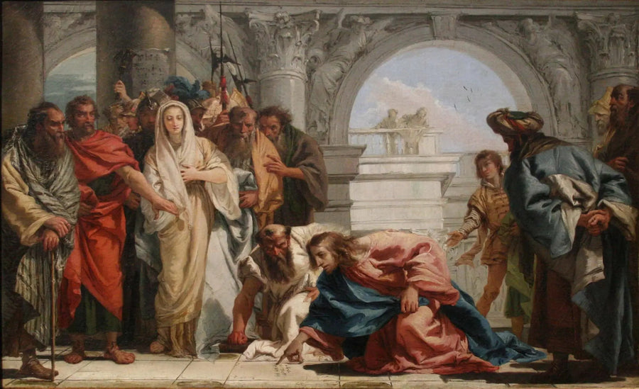 Kristus og den adulterende kvinnen - Giovanni Battista Tiepolo