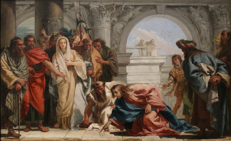 Kristus og den adulterende kvinnen - Giovanni Battista Tiepolo