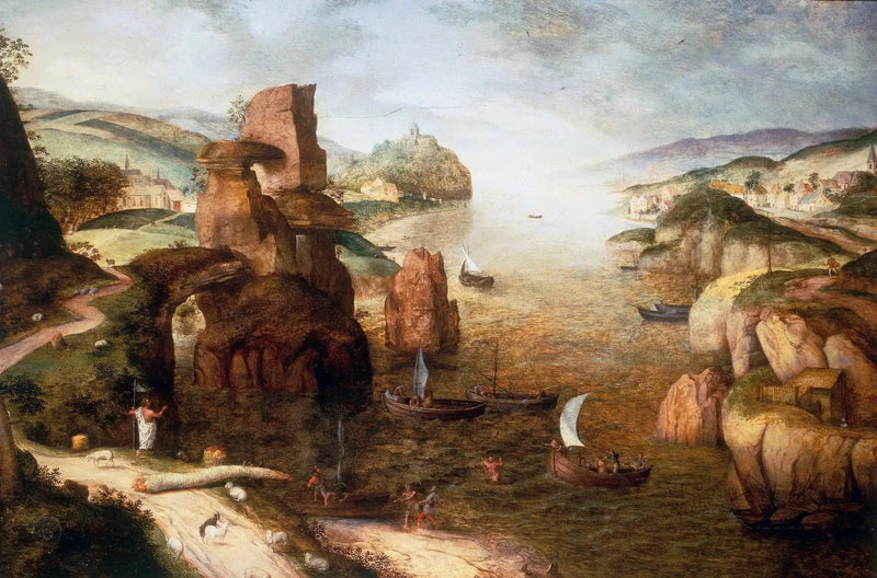 Kristus og apostlene ved Tiberias-sjøen - Pieter Brueghel den eldre