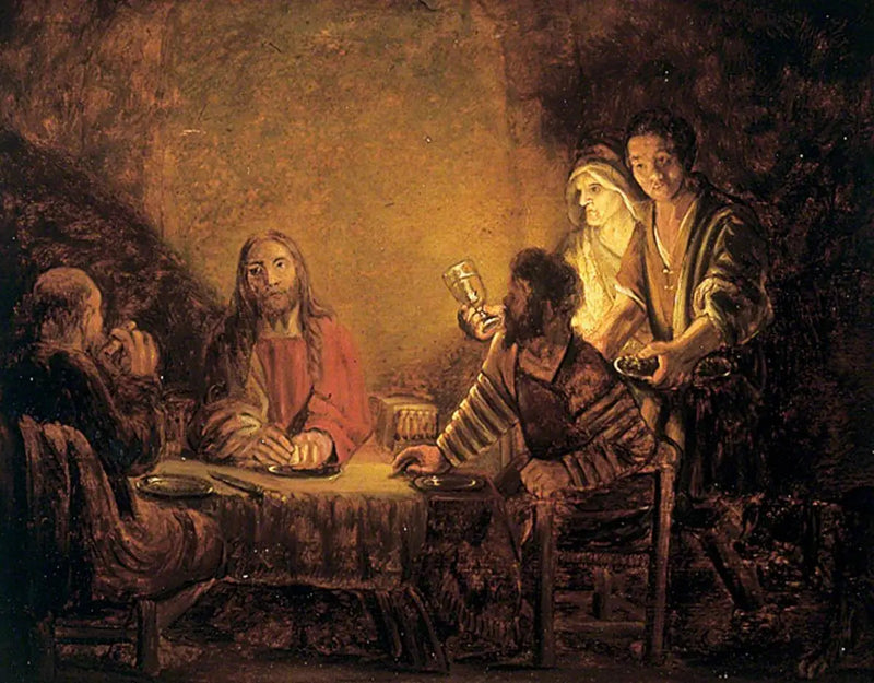 Kristus og disiplene (Emmaus-måltidet) - Rembrandt