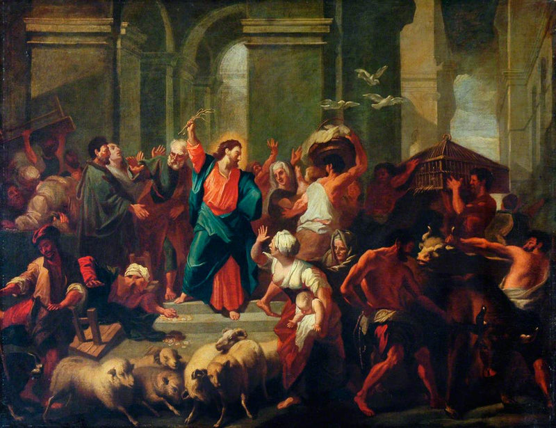 Kristus driver ut pengeutstyrslerne fra tempelet - Jean-Baptiste Jouvenet