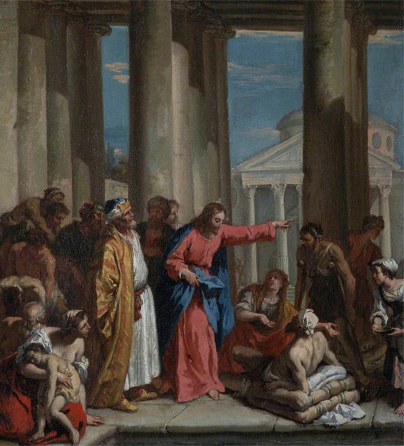 Kristus helbreder den krykke-armen ved Betesda-sjøen - Sebastiano Ricci
