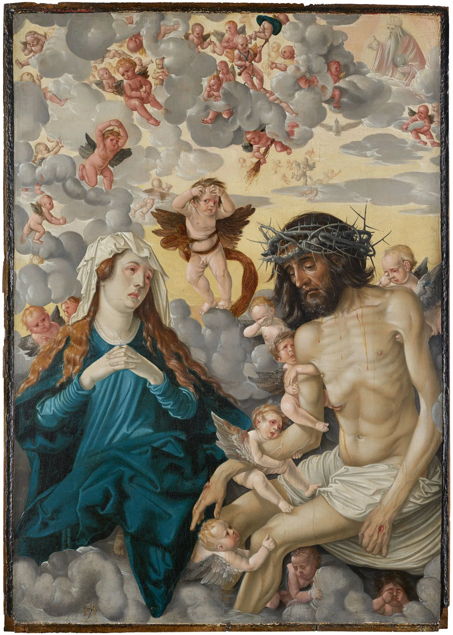Kristus, smertefull mann, gråt over Maria og englene. - Hans Baldung Grien