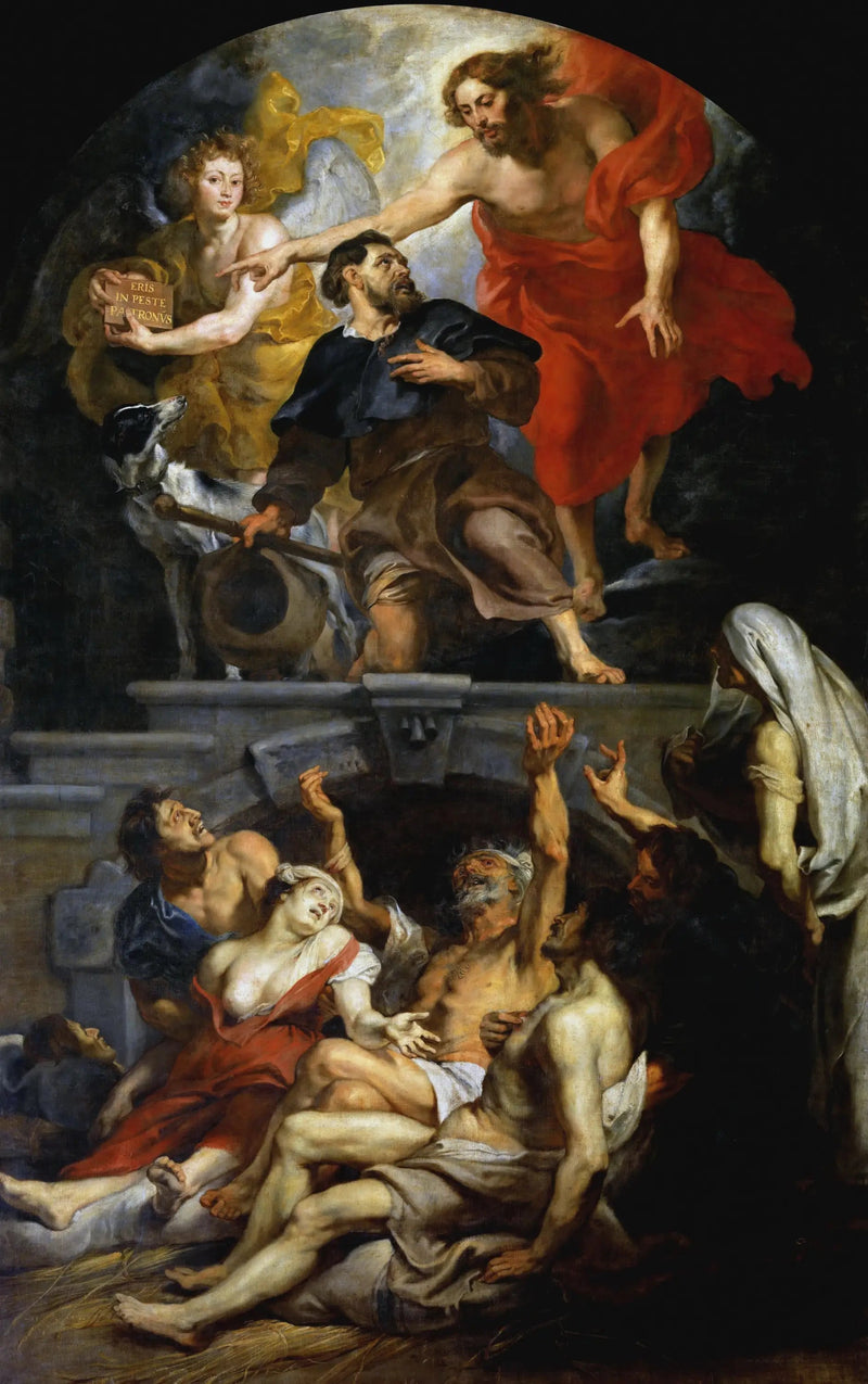 Kristus kaller Sankt Roch til skytshelgen for pestofrede - Peter Paul Rubens