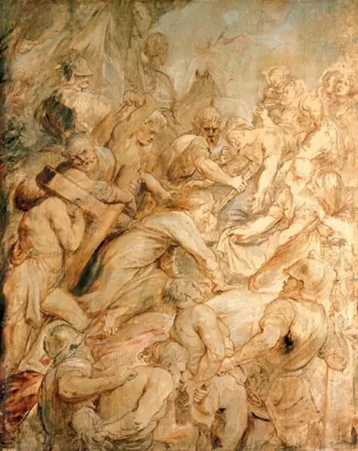 Kristus med korset, 1634-1637 - Peter Paul Rubens
