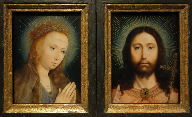 Kristus Salvator Mundi og Maria i bønn - Quentin Metsys