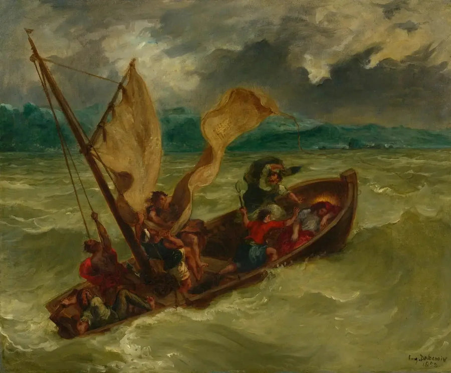Kristus på Genesaretsjøen - Eugène Delacroix