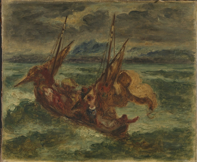 Kristus på Genesaretsjøen - Eugène Delacroix