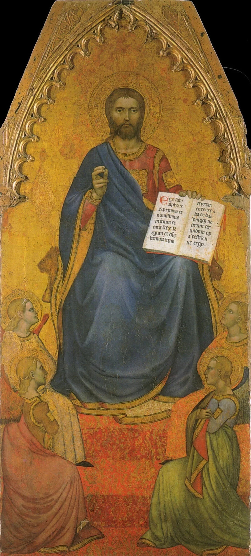 Kristus på sin trone, tilbedt av engler - Giovanni da Milano