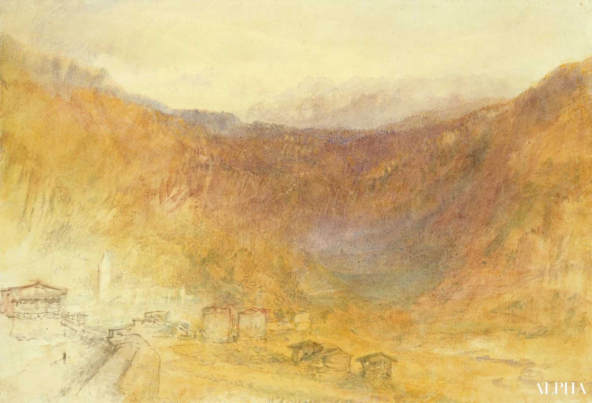 Brunig-passet fra Meiringen - William Turner - Høykvalitets reproduksjoner av malerier og bilder
