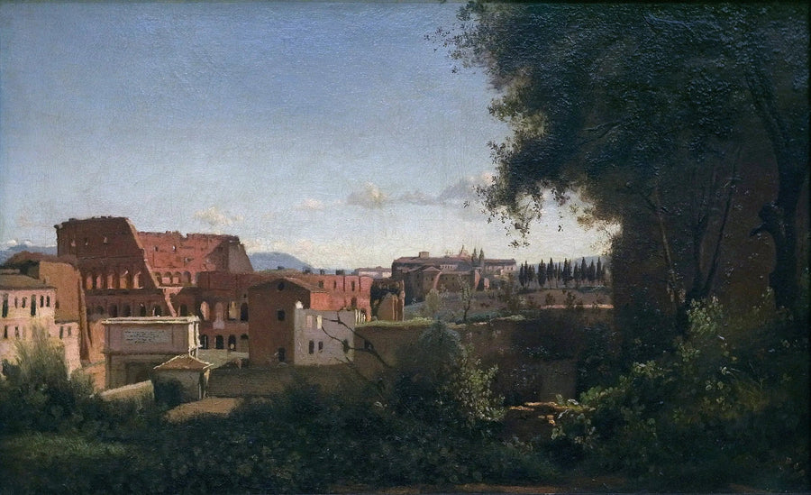 Colosseum sett fra Farnese-hagene - Jean-Baptiste Camille Corot
