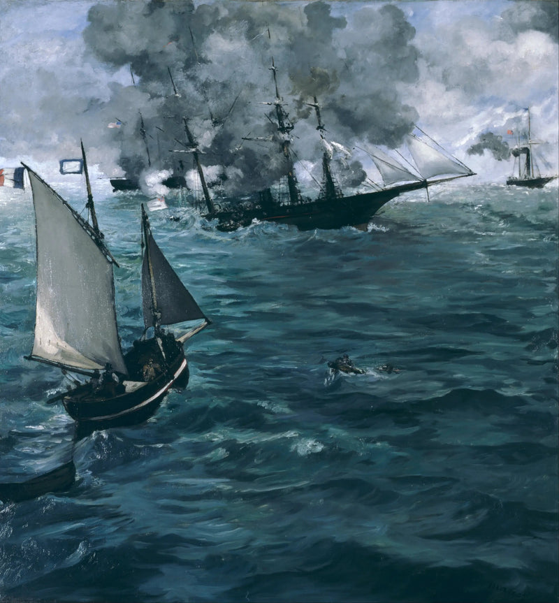 Kampen mellom Kearsarge og Alabama - Édouard Manet
